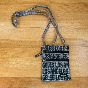 Robin Ruth Gray And Black Los Angeles Two Pocket Rectangular
Crossbody Bag